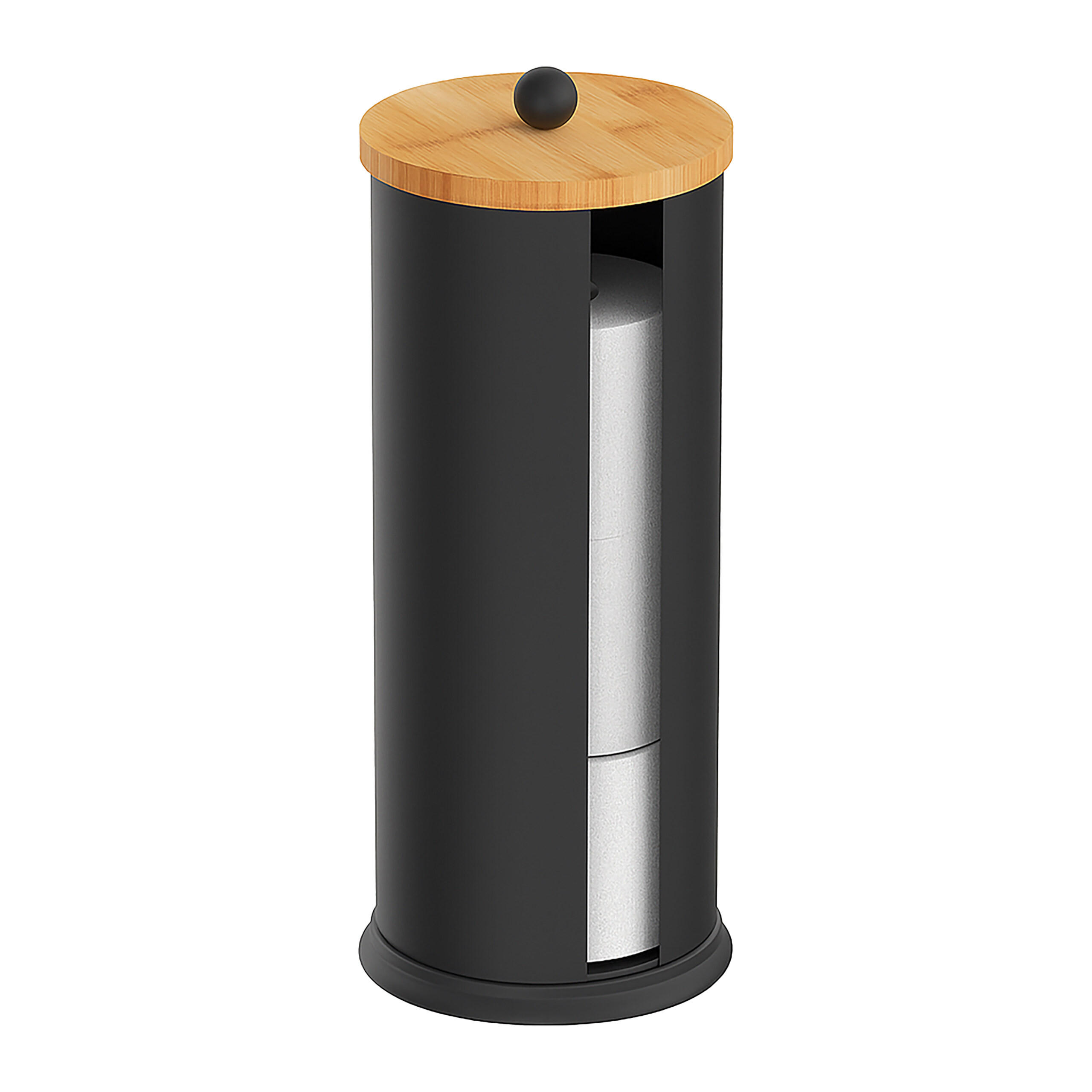 TOILETTENPAPIER-AUFBEWAHRUNG - Schwarz, Holz/Kunststoff (14.5/49/14.5cm) - Relaxdays