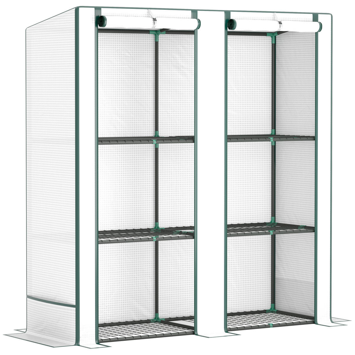 GEWÄCHSHAUS, 144L x 48B x 152H cm - Weiß, Kunststoff/Metall (48/152/144cm) - Outsunny