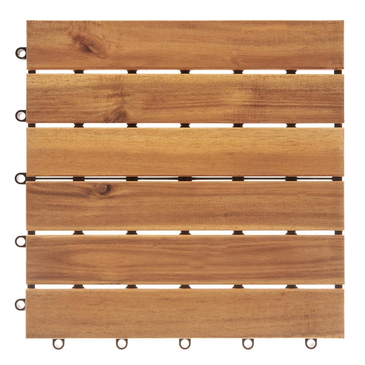 TERRASENFLIESEN 10 Stück Naturfarben Accettura - Naturfarben, Holz (30/30cm) - Beliani