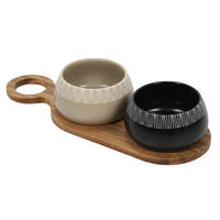 SNACKSCHALEN 2 Stück + Tablett Rori Mehrfarben 7,5/7,5/5,5 cm - Multicolor, Keramik (7.5/5.5/7.5cm) - Excellent Houseware