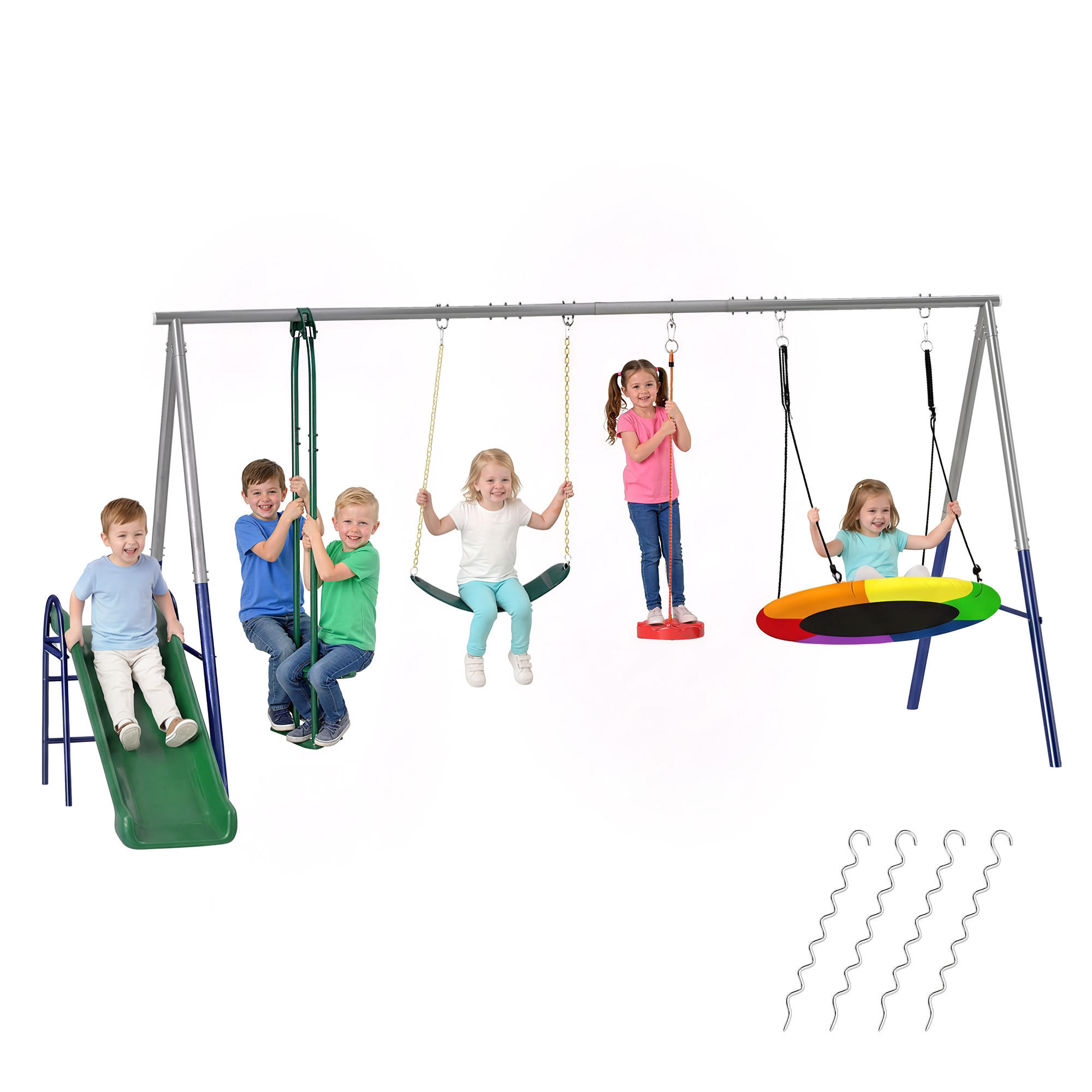 SCHAUKELGESTELL 5-in-1 DE-09341 Mehrfarbig - Multicolor, Metall (196/382cm) - ComfortXL