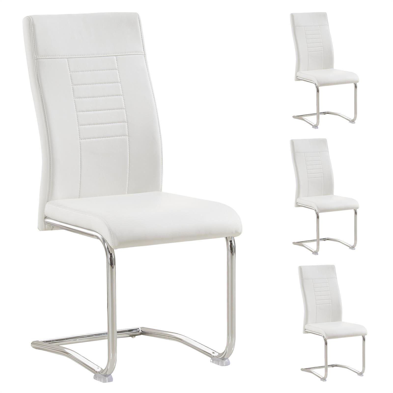 ESSZIMMERSTUHL LOANO 4ER-SET - Weiß, Textil (42/98/60cm) - CARO-Möbel