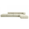 ECKSOFA modulares Sofa Kerru-L2 - 380x190x70 cm Beige Velours - Beige, Holzwerkstoff/Textil (380/190cm) - ALTDECOR