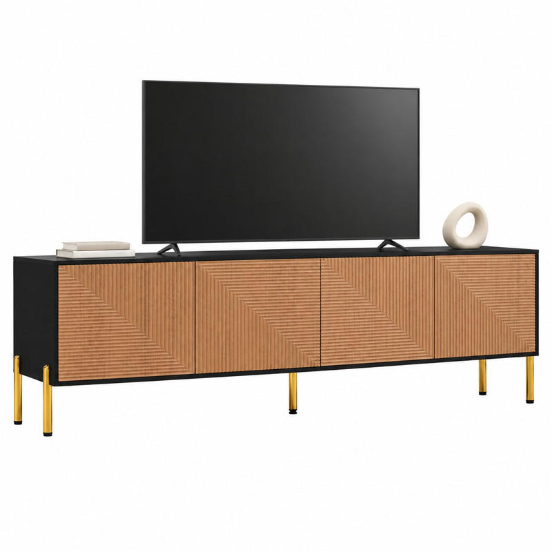 Beauniv Tv-Schrank Schwarz 35x53.5x179 cm