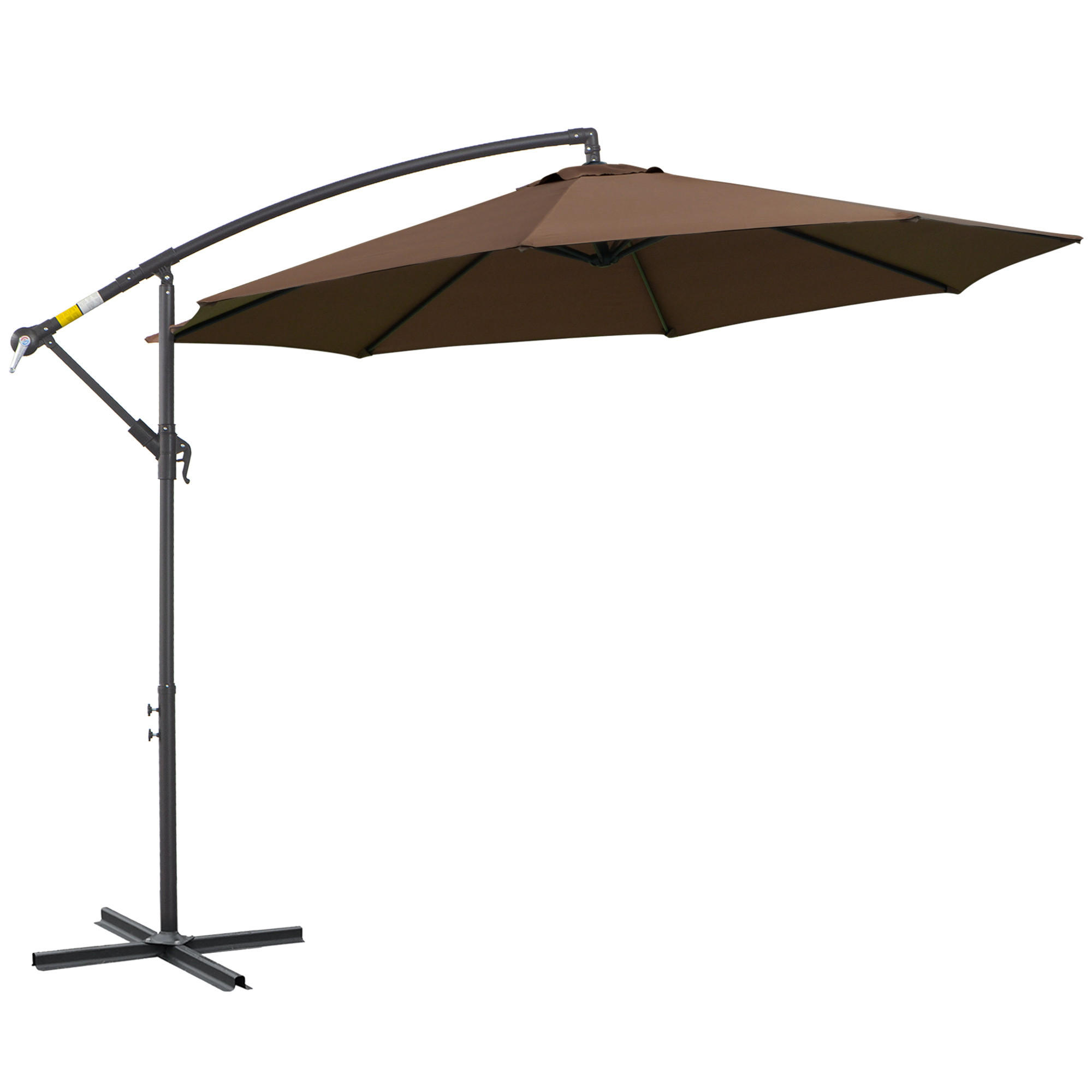 SONNENSCHIRM, Stahl, Polyester, Kaffee-Braun - Braun, Metall (295/295cm) - Outsunny