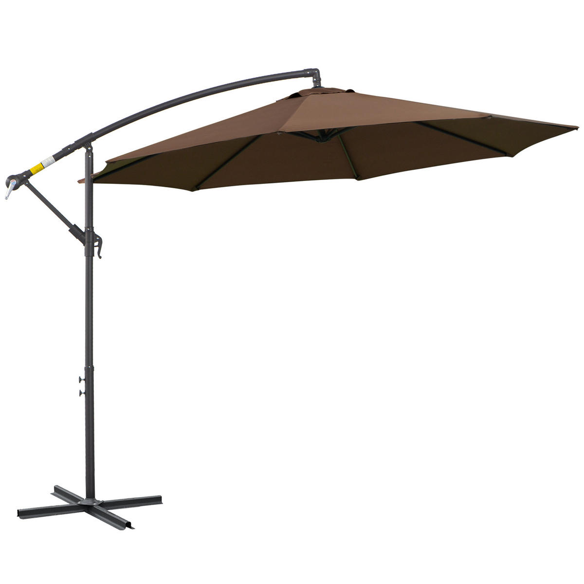 SONNENSCHIRM, Stahl, Polyester, Kaffee-Braun - Braun, Metall (295/295cm) - Outsunny