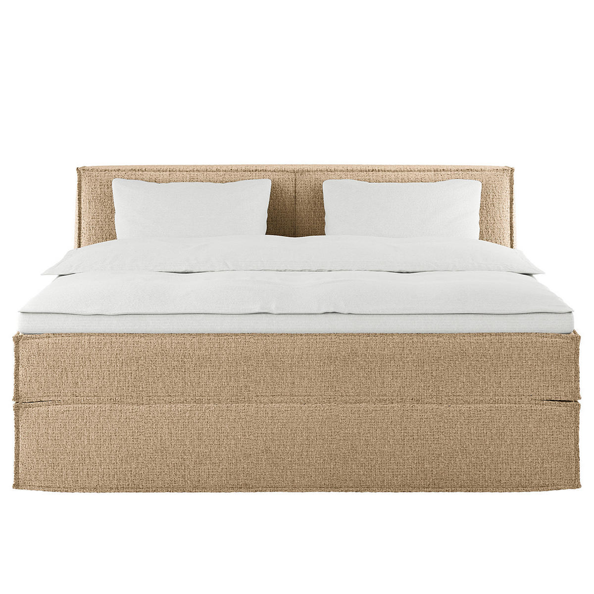 BOXSPRINGBETT mit Kopfteil - Premium - Beige, Textil (200/200cm) - home24