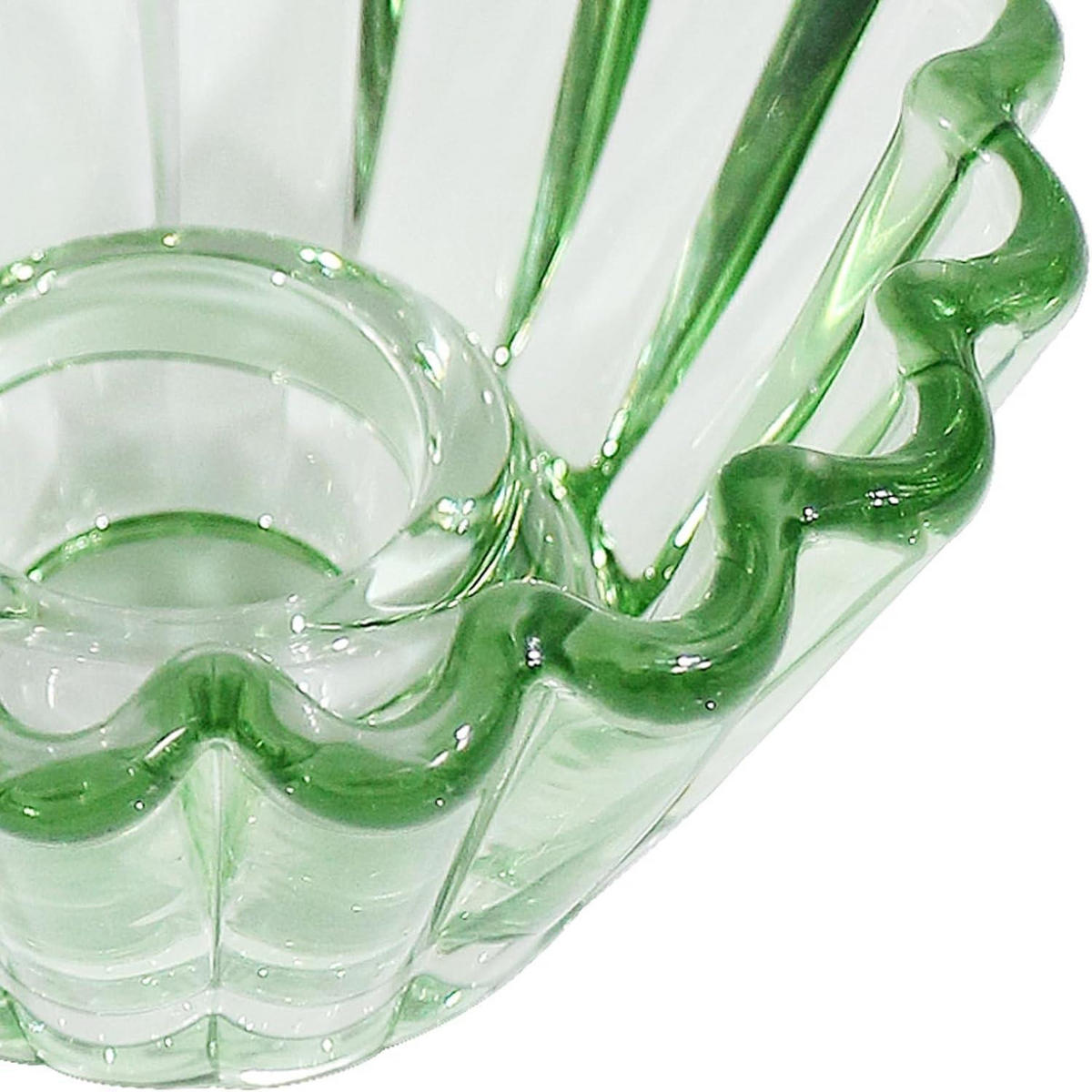 KERZENSTÄNDER 3er Set Glas Grün - Grün, Glas (8.3/4.3/8.3cm)