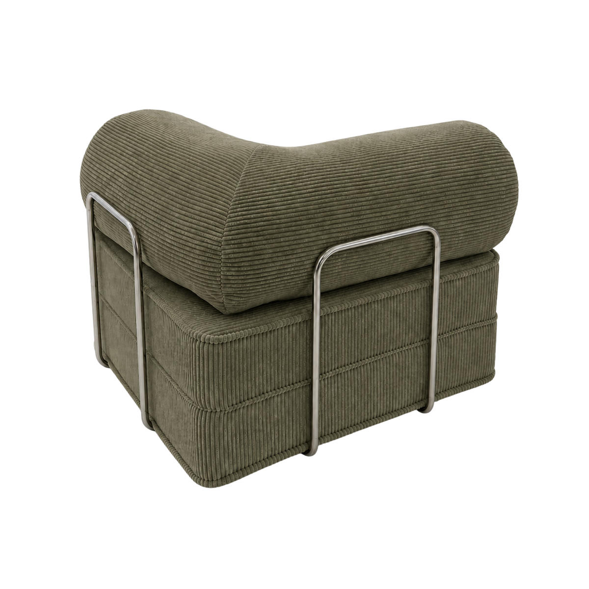 KOMFORTABLER Bodensessel im Japandi Stil Khaki - Waldgrün, Textil (100/70/100cm) - SURB