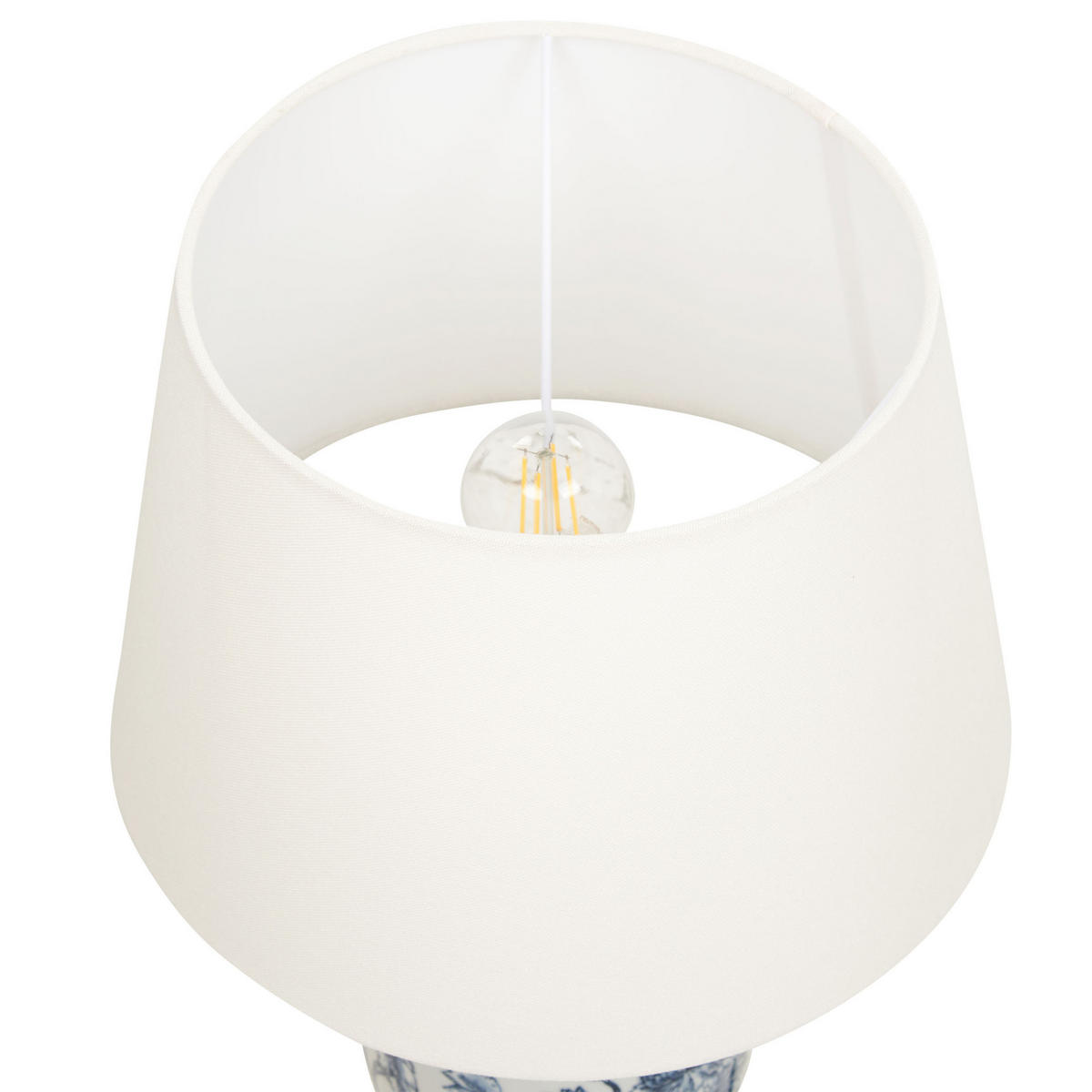 TISCHLAMPE Weiß Beluso - Blau/Weiß, Keramik (32/32/54cm) - Beliani
