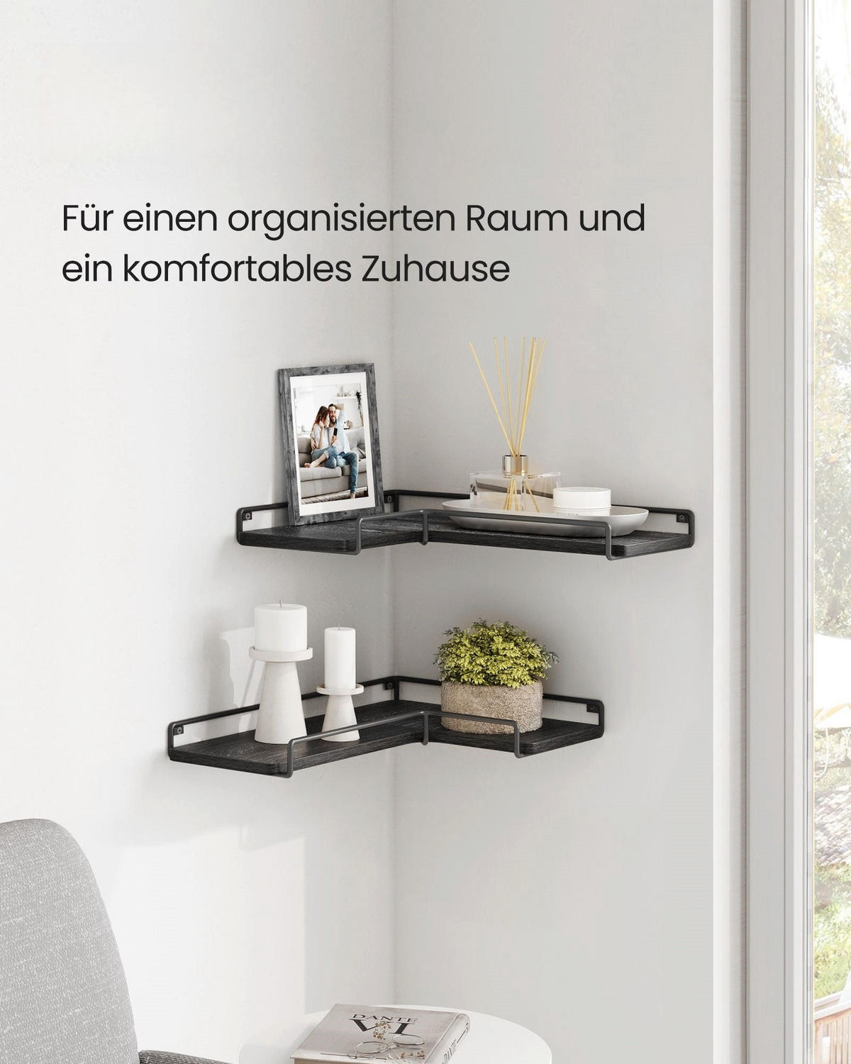 ECKREGAL CALGARY - Schwarz, Holzwerkstoff (40/4/29cm) - Hansiro