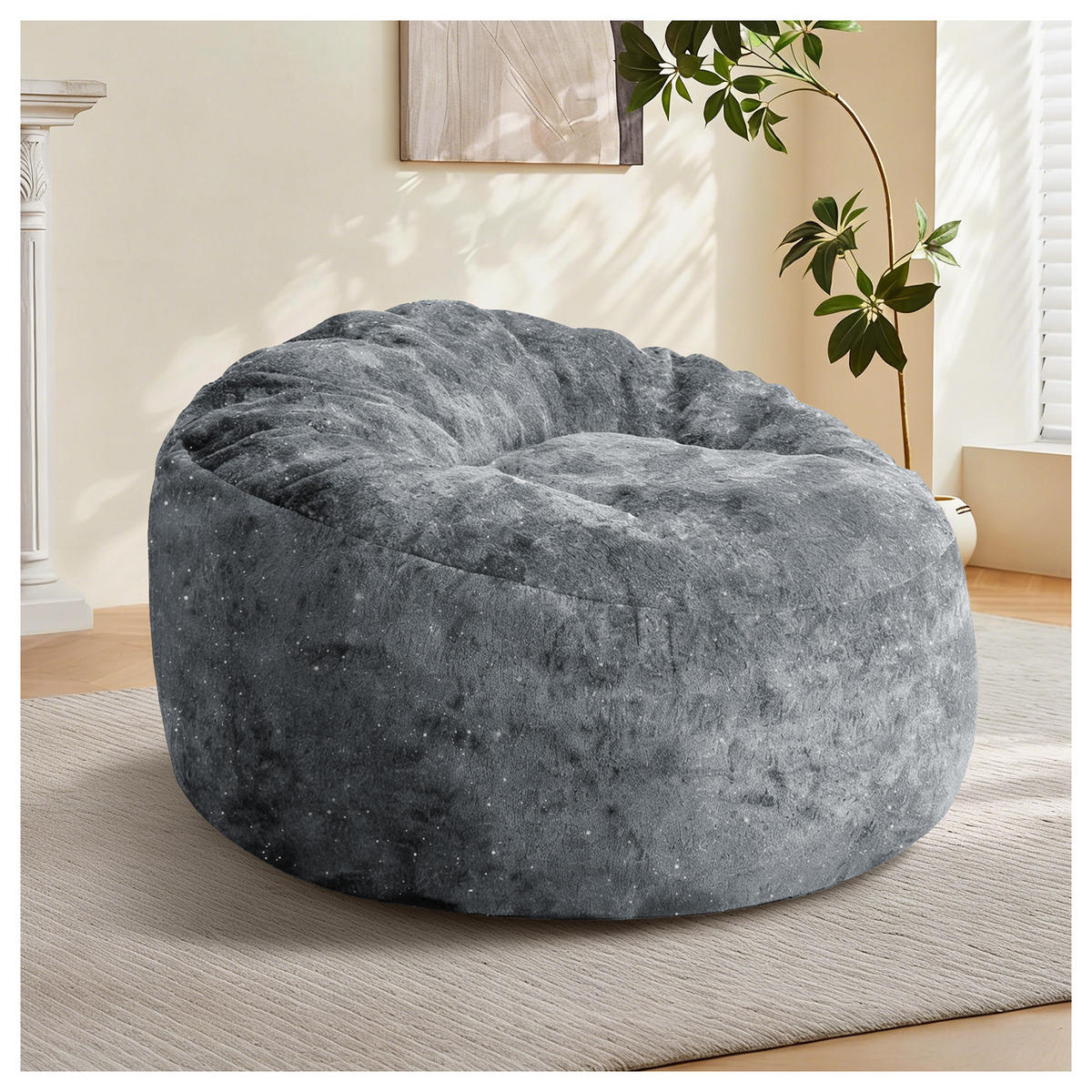SITZSACKSESSEL mit hoher Rückenlehne Grau - Grau, Kunststoff (103/65/103cm) - Beauniv