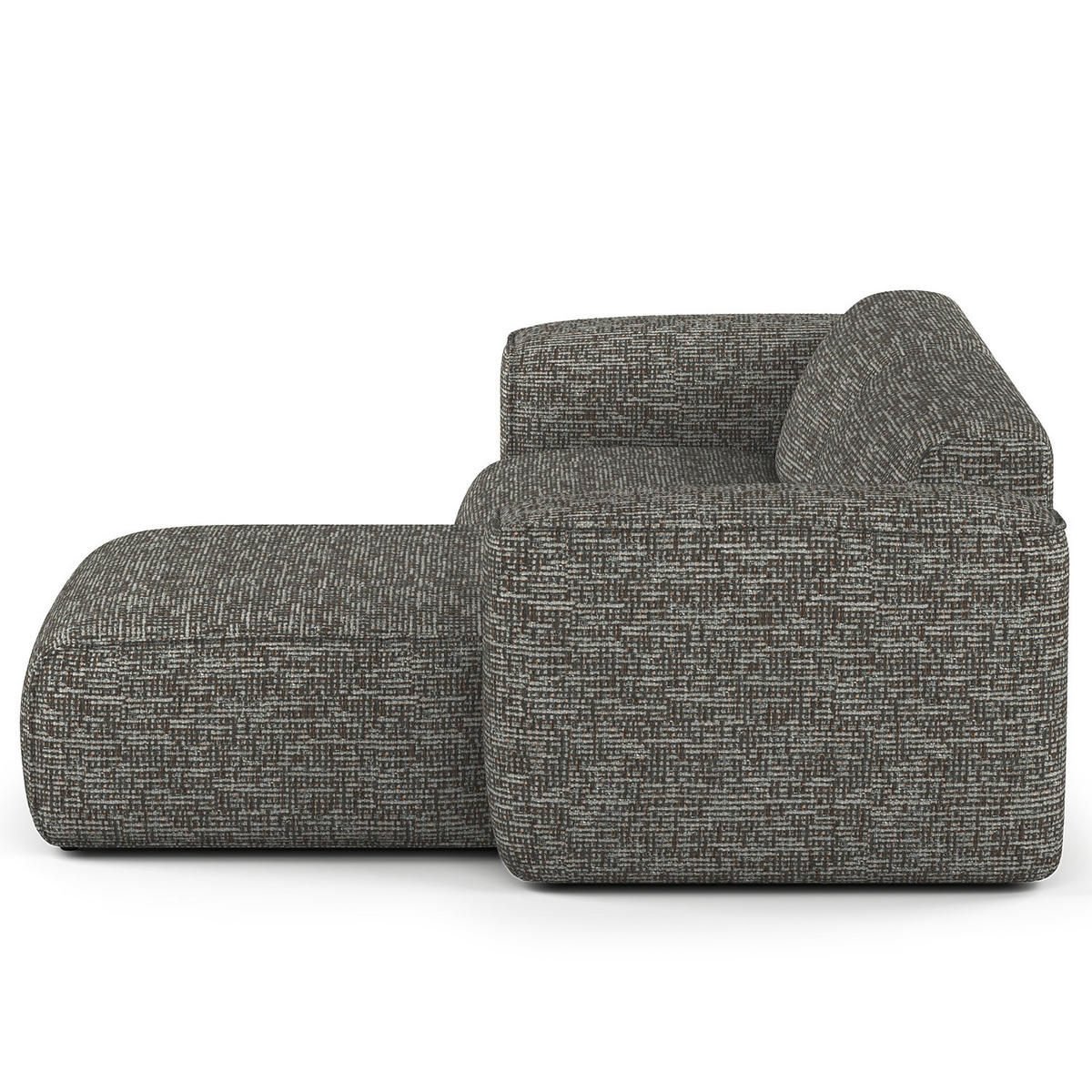 1,5-SITZER ECKSOFA mit Longchair - Schwarz/Grau, Kunststoff/Textil (260/173cm) - home24