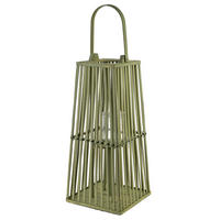 LATERNE Lucie Grün 26,5/26,5/H57cm Weidengeflecht Holz - Grün, Naturmaterialen/Holz (26.5/57/26.5cm) - Mondex