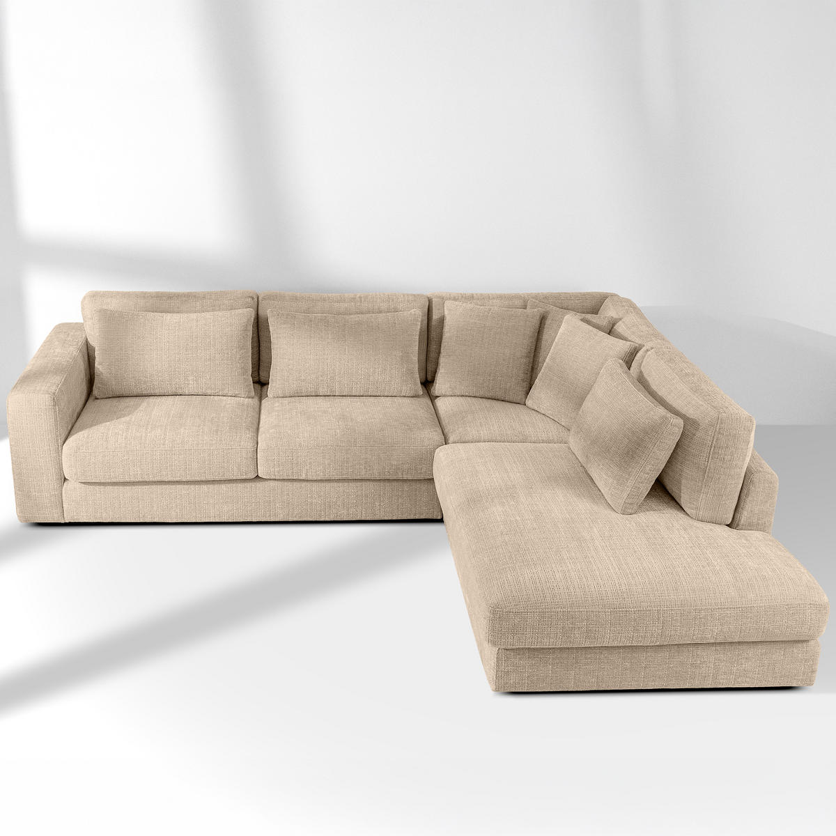ECKSOFA rechts VERUS - Beige, Holz/Holzwerkstoff (297/248cm) - KONSIMO®