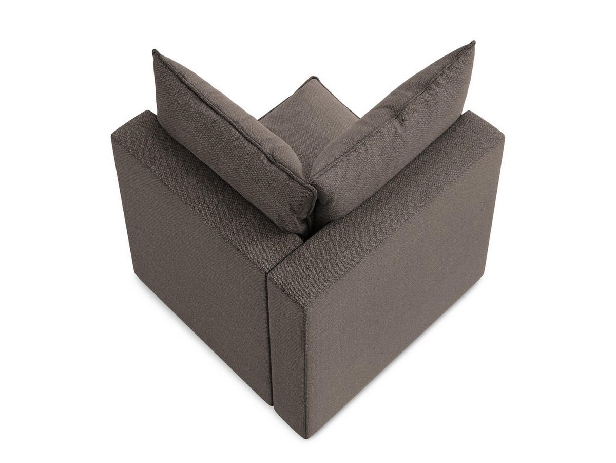 SOFAELEMENT Bouclé Stoff Braun - Schwarz/Braun, Holzwerkstoff/Kunststoff (90/77/90cm) - Makamii