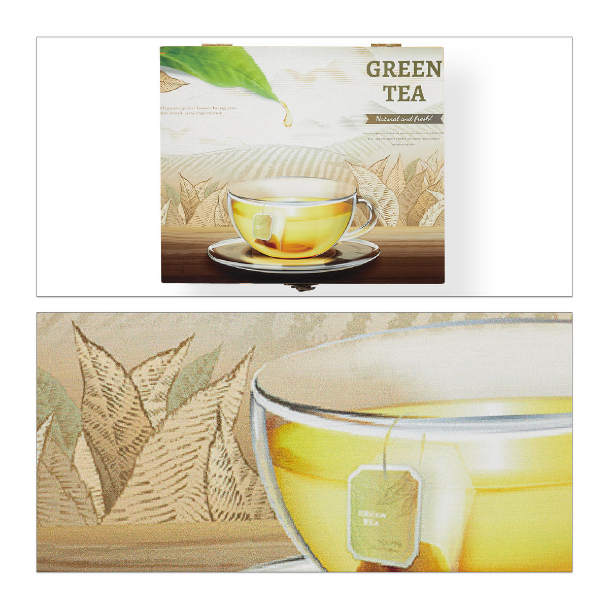 TEEBOX - Hellbraun, Holz (22/9.5/18.5cm) - Relaxdays