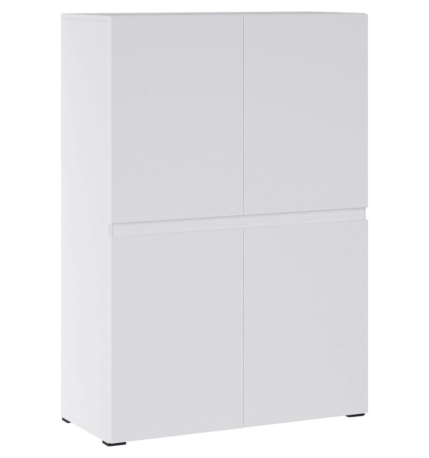 HIGHBOARD Rimini Weiß 90 / 40 / 129,4cm - Weiß, Holz/Holzwerkstoff (90/130/40cm) - Feldmann-Wohnen