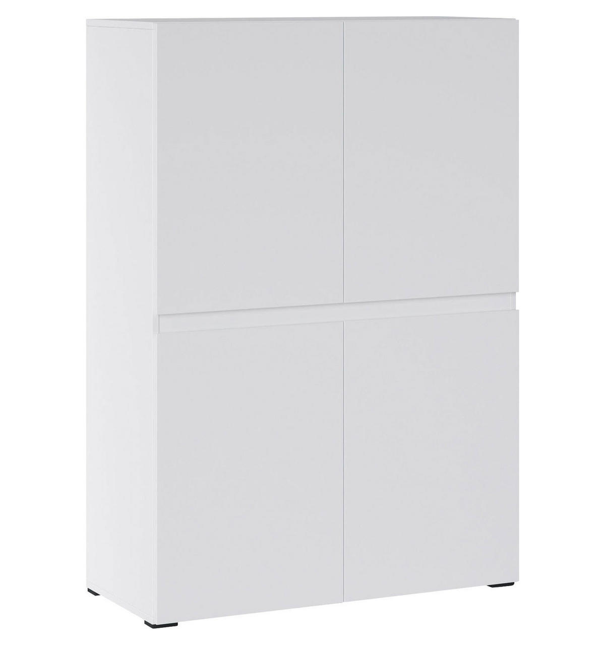 HIGHBOARD Rimini Weiß 90 / 40 / 129,4cm - Weiß, Holz/Holzwerkstoff (90/130/40cm) - Feldmann-Wohnen