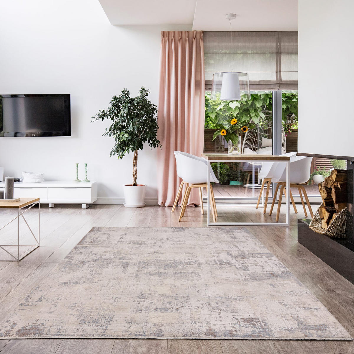 TEPPICH Velours abstrakt flauschig pflegeleicht Naturtöne SIENA-Arbia, Beige 160x240 cm - Beige, Textil (160/240cm) - KADIMA DESIGN