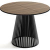 ESSTISCH Naro runder ausziehbarer, Walnuss Braun 100-180/100/76 cm - Walnussfarben/Schwarz, Holzwerkstoff/Metall (100/100/76cm) - WFL GROUP