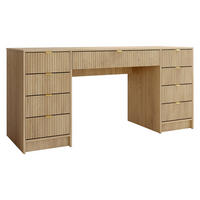 SCHREIBTISCH Tireno Bis - Goldfarben/Naturfarben, Holzwerkstoff/Metall (55/154/76cm) - MIRJAN24