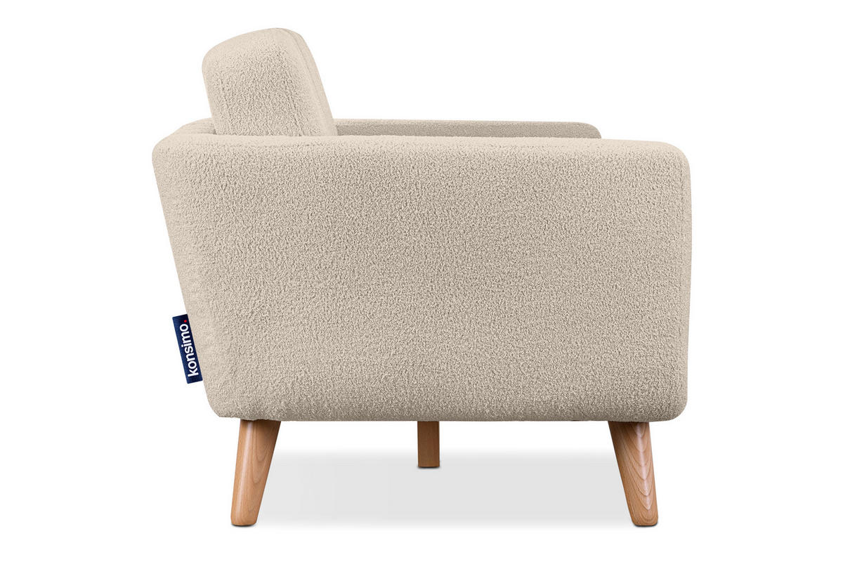 3-SITZER-SOFA TAGIO mit Armlehnen, Creme - Creme/Braun, Buchenholz/Textil (88/80/190cm) - KONSIMO®