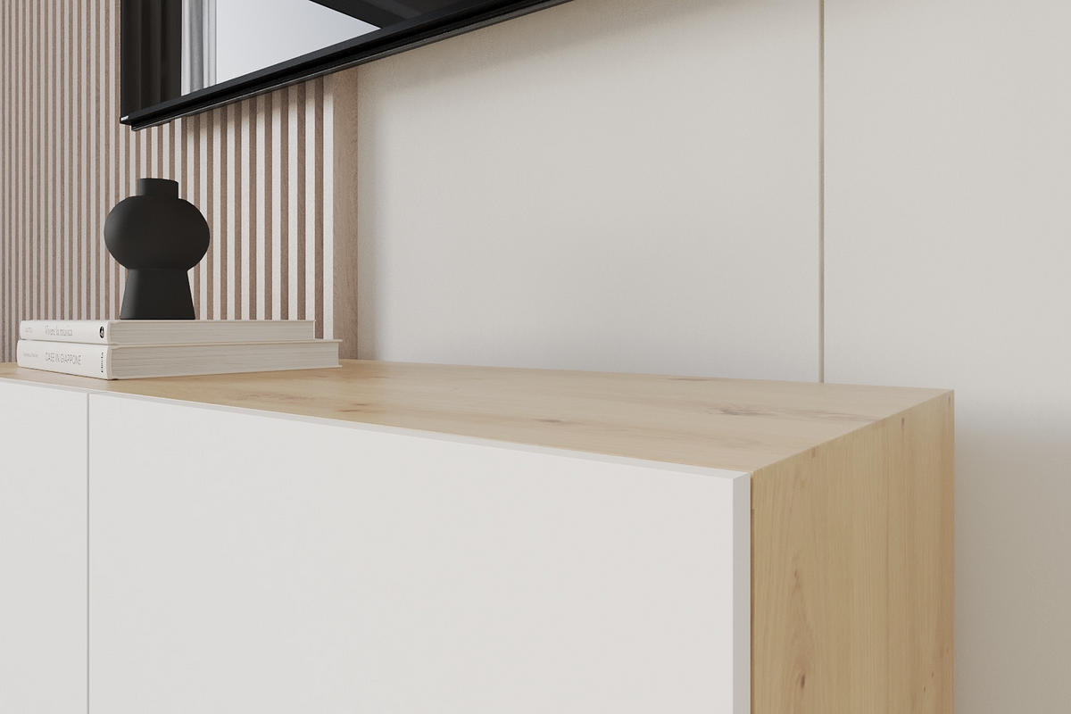 LOWBOARD ELIO-W 100x40x41 cm - Artisan / Weiß - Eiche Artisan, Holzwerkstoff (100/40/41cm) - ALTDECOR