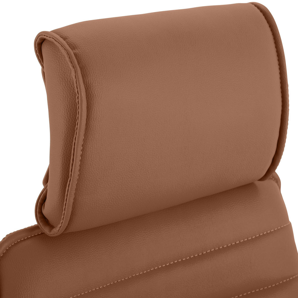 CHEFSESSEL Lederlook Hellbraun - Chromfarben/Hellbraun, Textil/Metall (60/117/67cm) - CLP