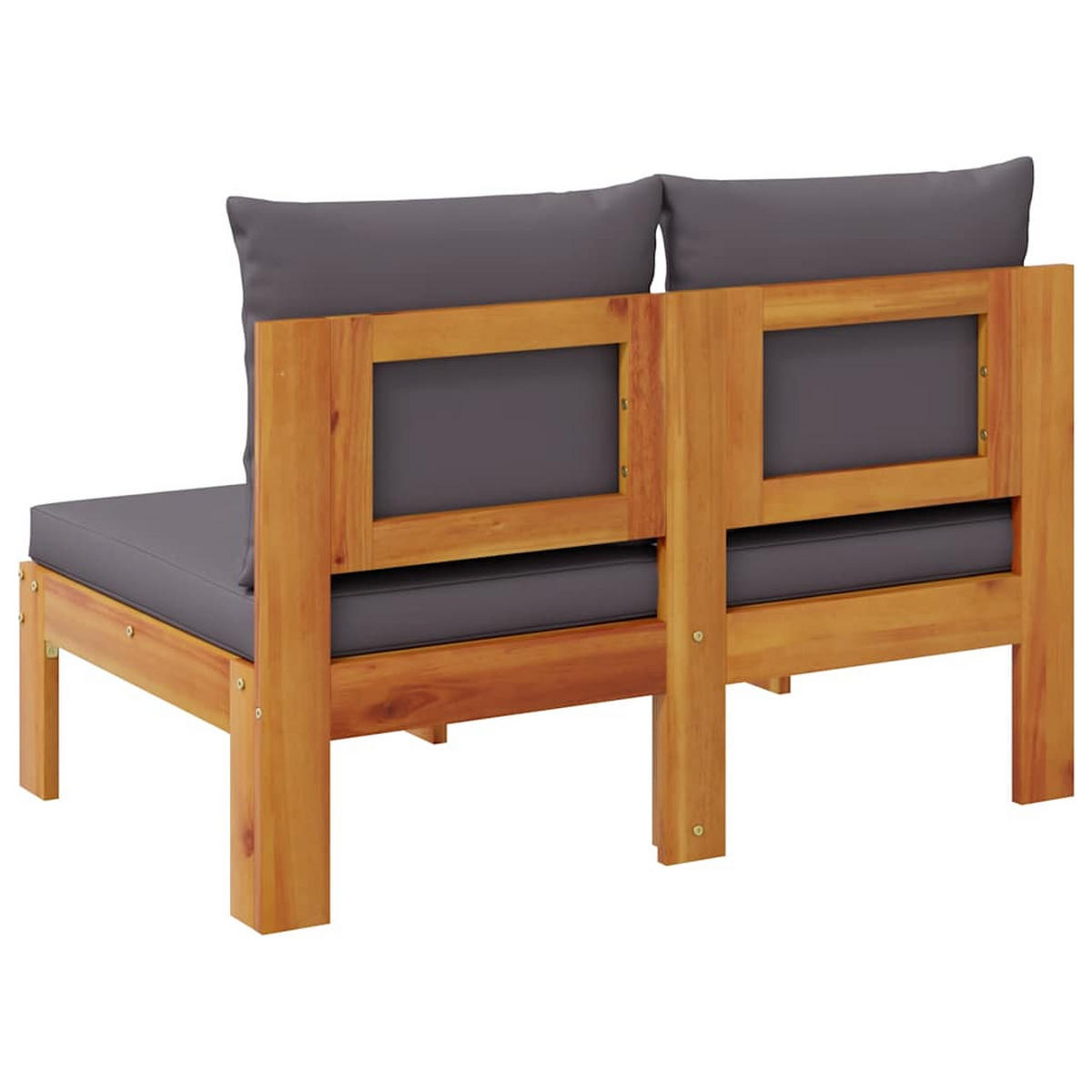 GARTENSOFA Ohne Armlehnen Mit Kissen 2-Sitzer Massivholz Akazie - Dunkelgrau, Holz (68/64/106cm) - vidaXL