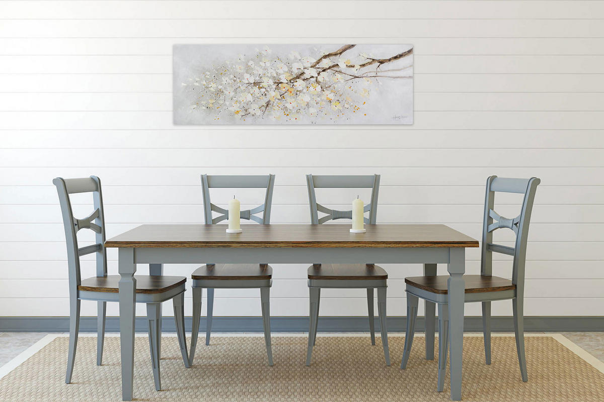 ÖLGEMÄLDE 150/50 cm - Weiß, Holz/Textil (2/50cm) - KUNSTLOFT