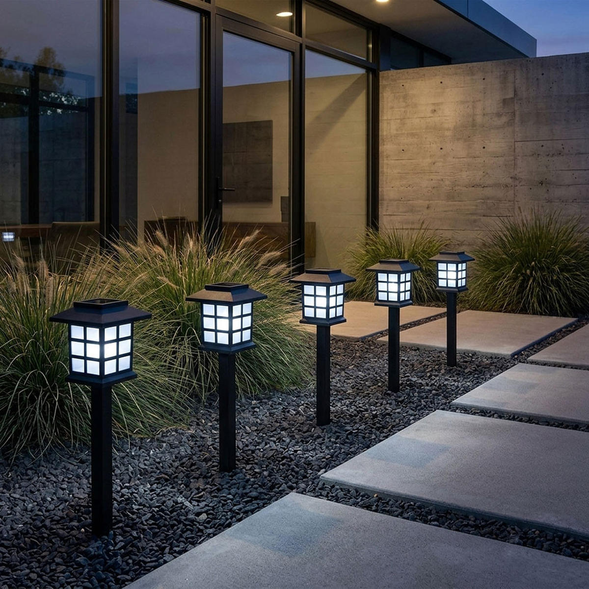 LED SOLARLEUCHTE Schwarz Laterne - Schwarz, Kunststoff (8.5/8.5/38cm)