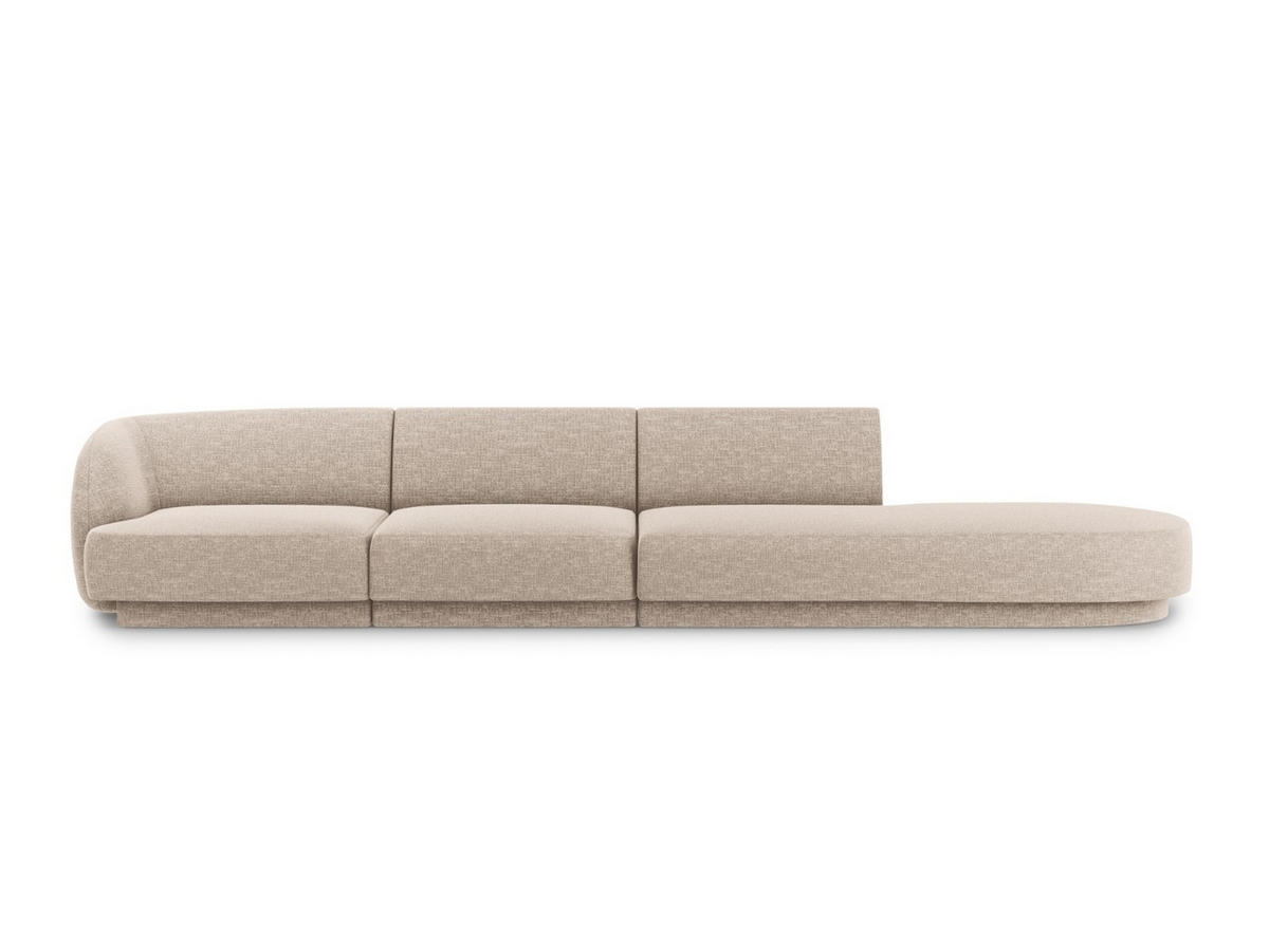 RECHTES-SOFA Miley aus Chenille-Stoff beige 4 Sitzplätze - Beige, Textil (90/70/323cm) - Micadoni