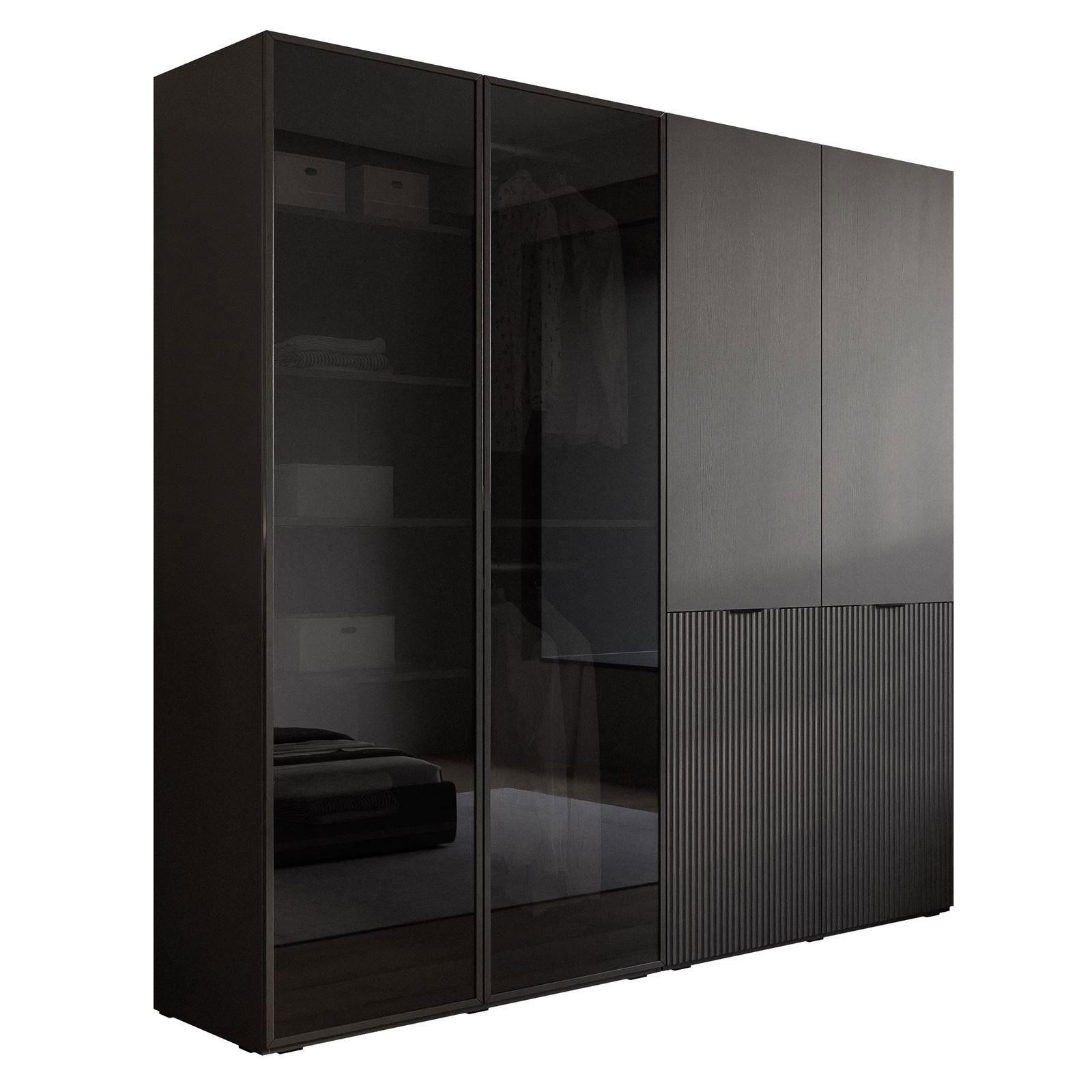 Lookway Kleiderschrank Schwarz 202x200x49 cm