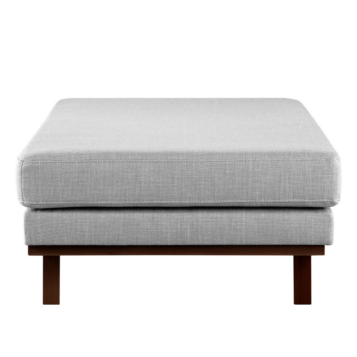 POLSTERHOCKER - Buchefarben/Hellgrau, Buchenholz/Textil (85/43/60cm) - home24