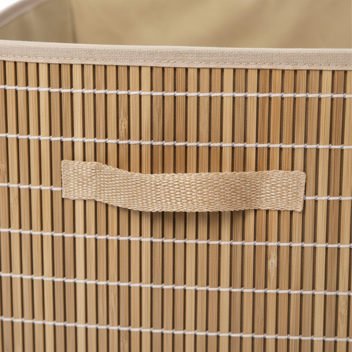 SADA košů - světle hnědá, dřevo/textil (28/28/28cm) - Relaxdays