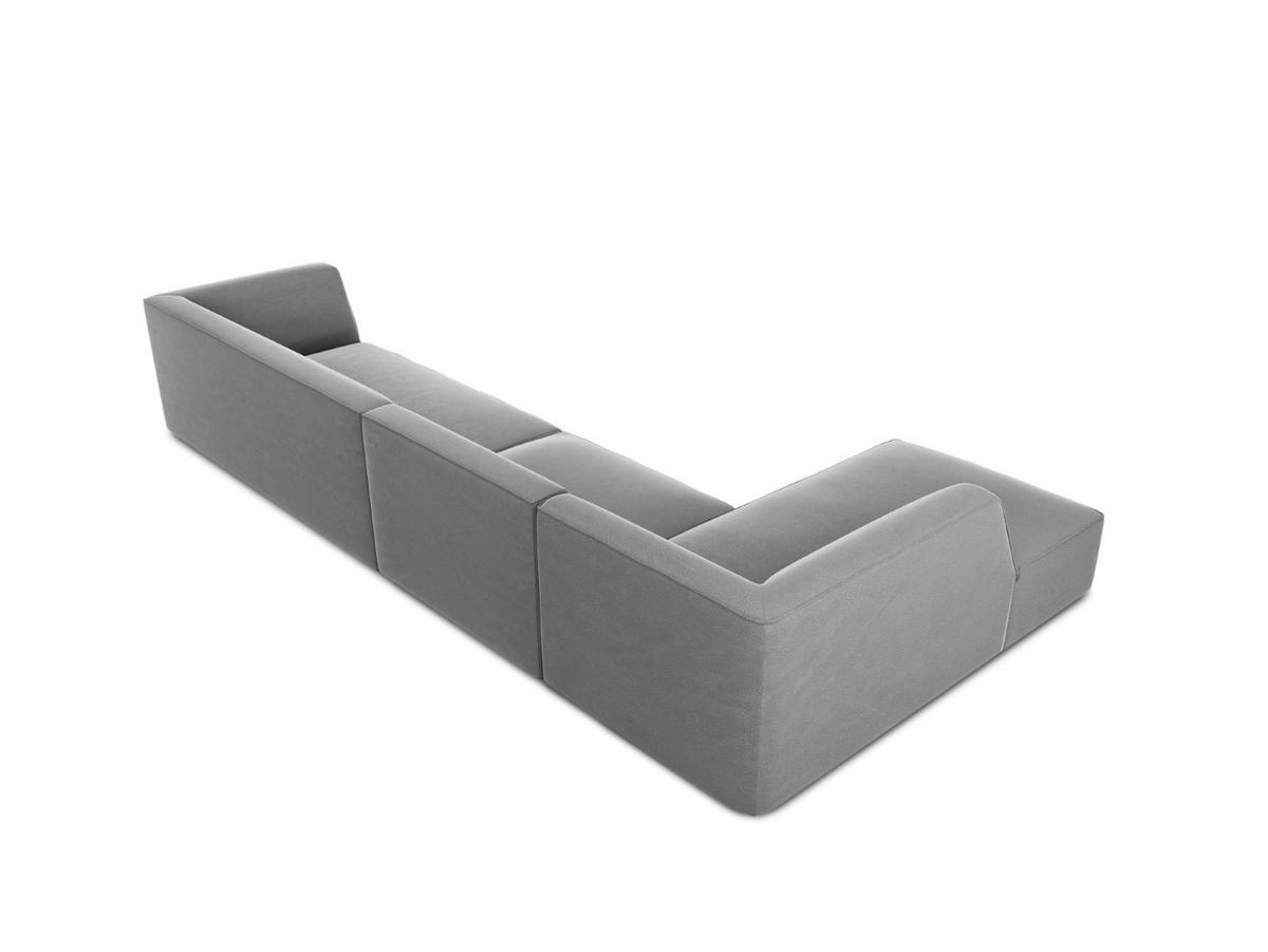 ECKSOFA links Ruby aus Samt grau 5 Sitzplätze - Grau, Textil (180/366cm) - Micadoni