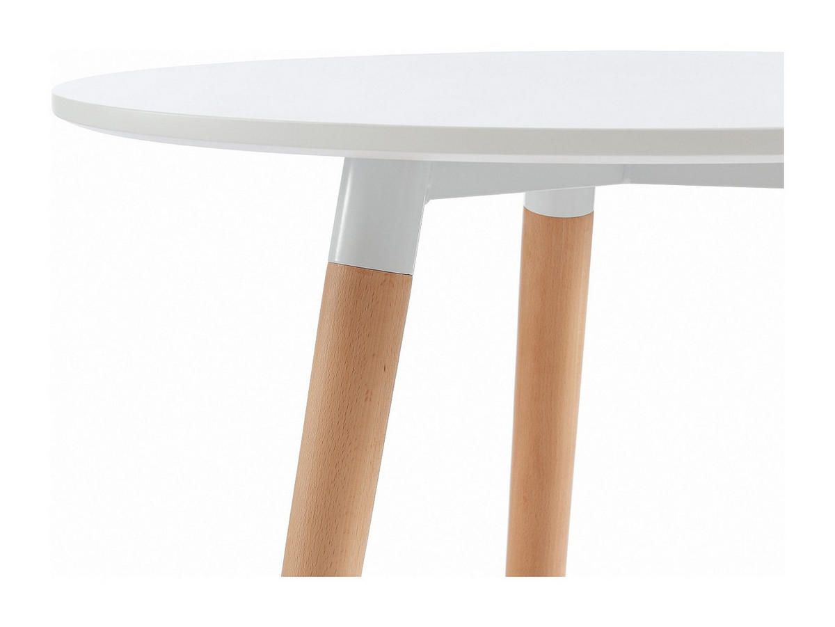 ESSTISCH für 2 Personen - MDF & Buche - Weiß - ROLENA - Weiß, Holz (70/70/73cm) - Vente-Unique