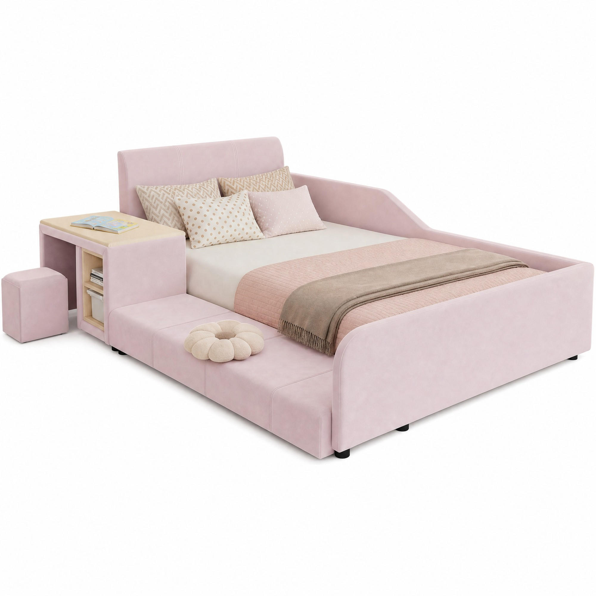 Ivmeu Kinderpolsterbett Pink 90x200 cm