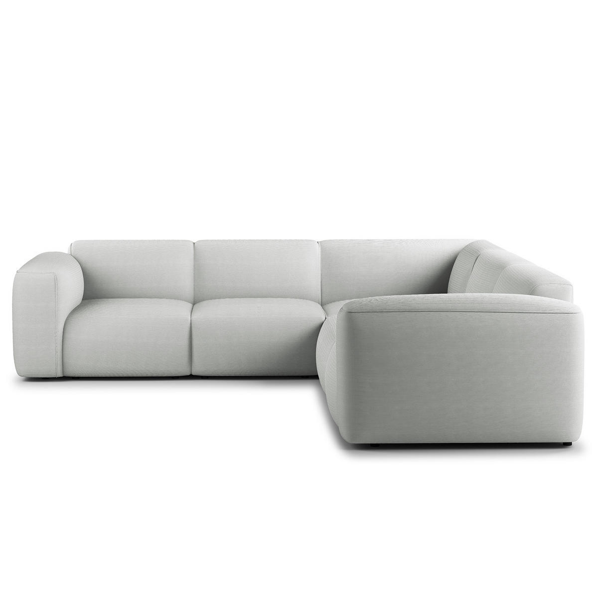 ECKSOFA mit Rundecke - Schwarz/Grau, Kunststoff/Textil (325/260cm) - home24