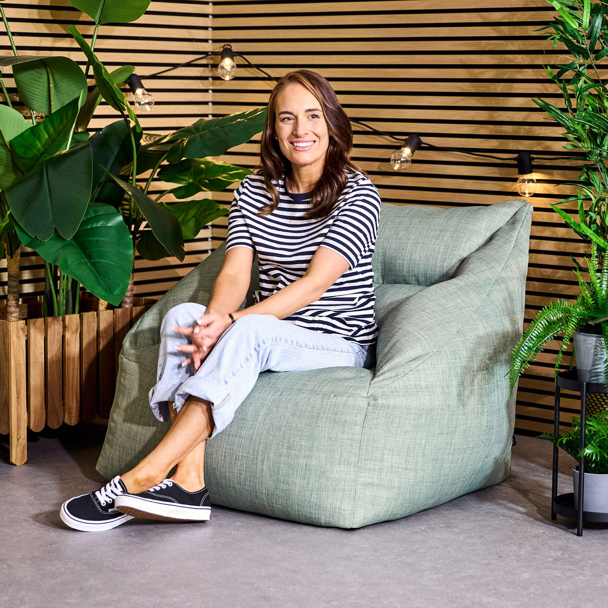 SITZSACK Outdoor-Sessel Natalia - Grün, Textil (97/35/84cm) - icon