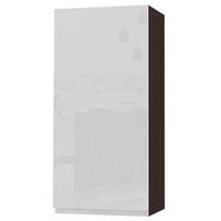 HÄNGESCHRANK Florence W4/45 Lava / RAL 9003 signalweiß HG 45 / 32,5 / 96cm - Türanschlag links - Dunkelgrau/Weiß Hochglanz, Holz/Holzwerkstoff (45/96/32.5cm) - Feldmann-Wohnen