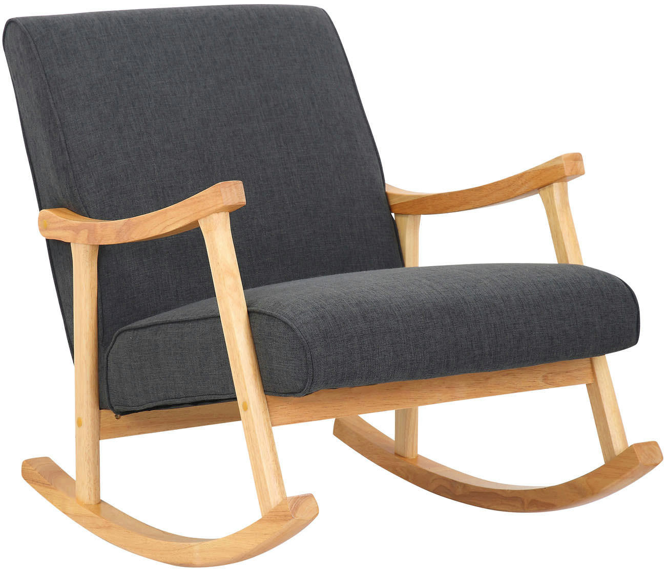 SCHAUKELSTUHL Stoff dunkelgrau - Dunkelgrau, Holz/Textil (67/82/92cm) - CLP