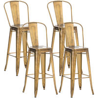 BARHOCKER 4er Set Metall gold - Goldfarben, Metall (44/115/52cm) - CLP
