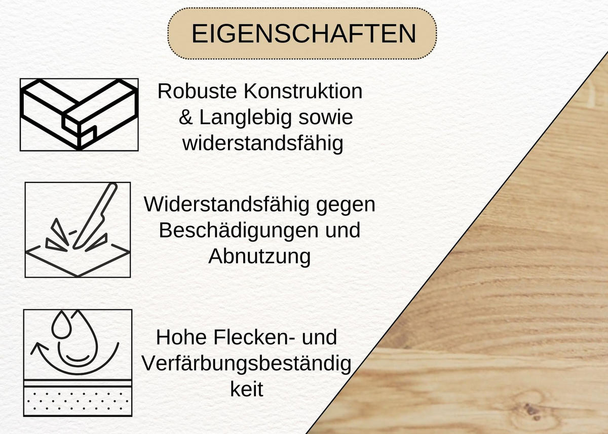 COUCHTISCH SET Eichenholz vollmassiv quadratisch Naturbelassenen 70/70/37 - Naturfarben, Holz (70/70/37cm)