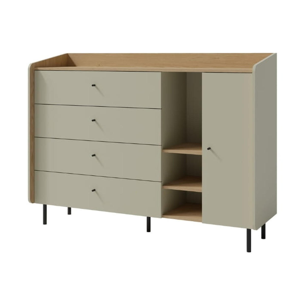KOMMODE – 155 cm – ALESSIO System – Grau - Grau, Holzwerkstoff (155/115/42cm) - hi-markt