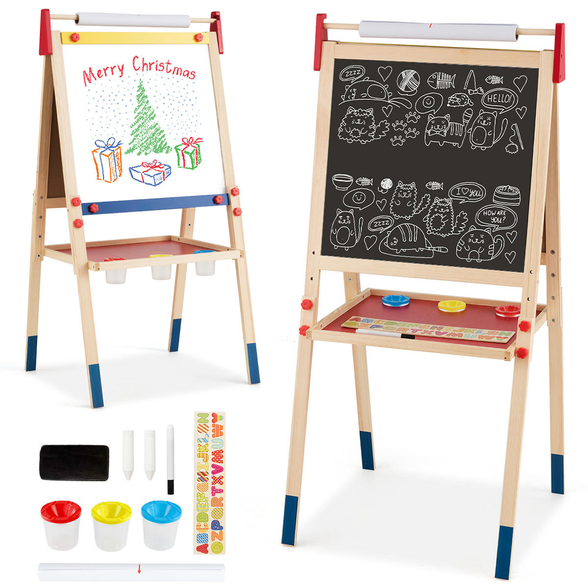 Costway Holztafel Natur 56x112.5x55 cm
