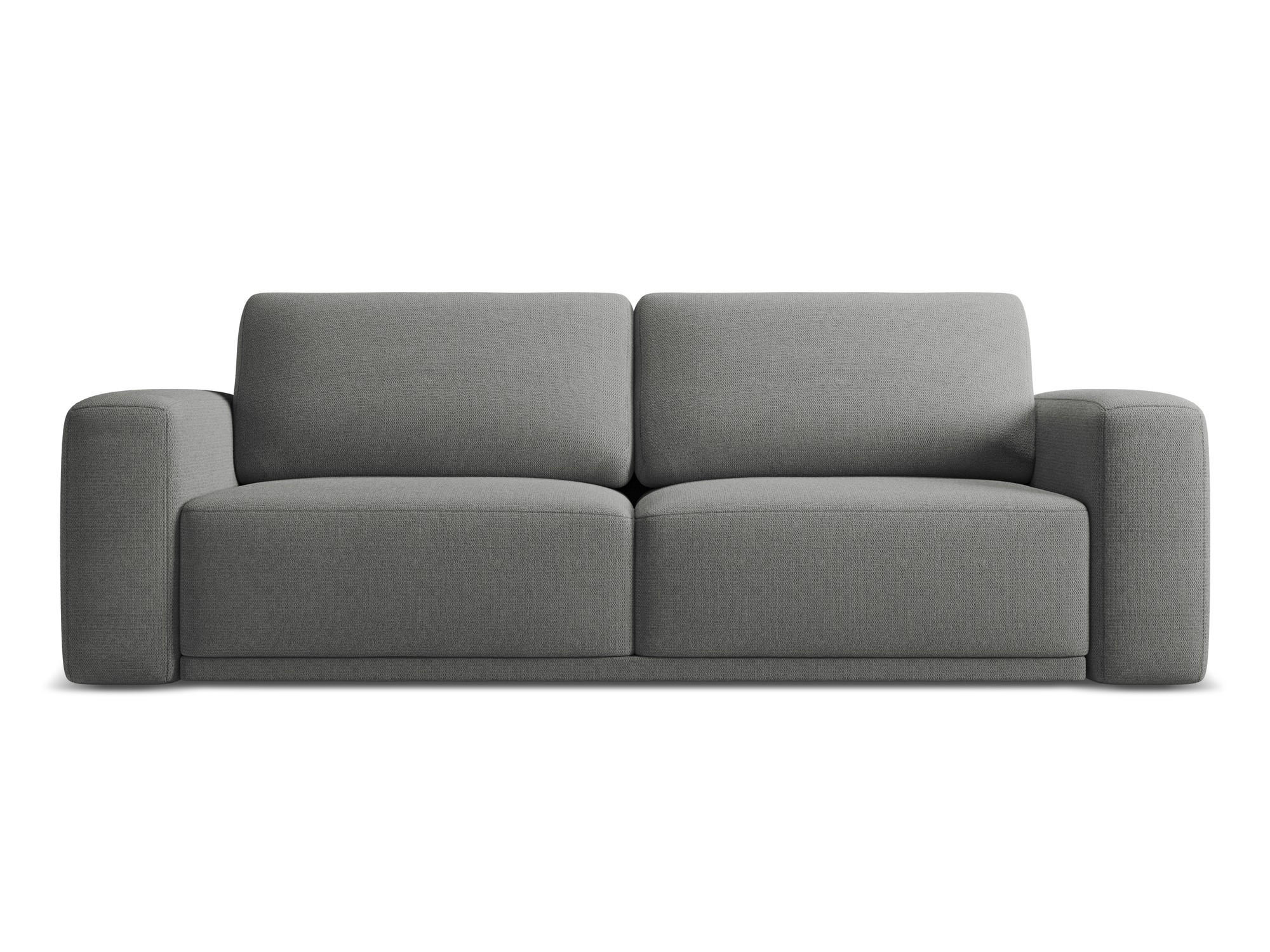 3-SITZER SOFA mit Schlaffunktion Chenille Stoff Grau - Schieferfarben/Schwarz, Kunststoff/Textil (242/91/100cm) - Makamii