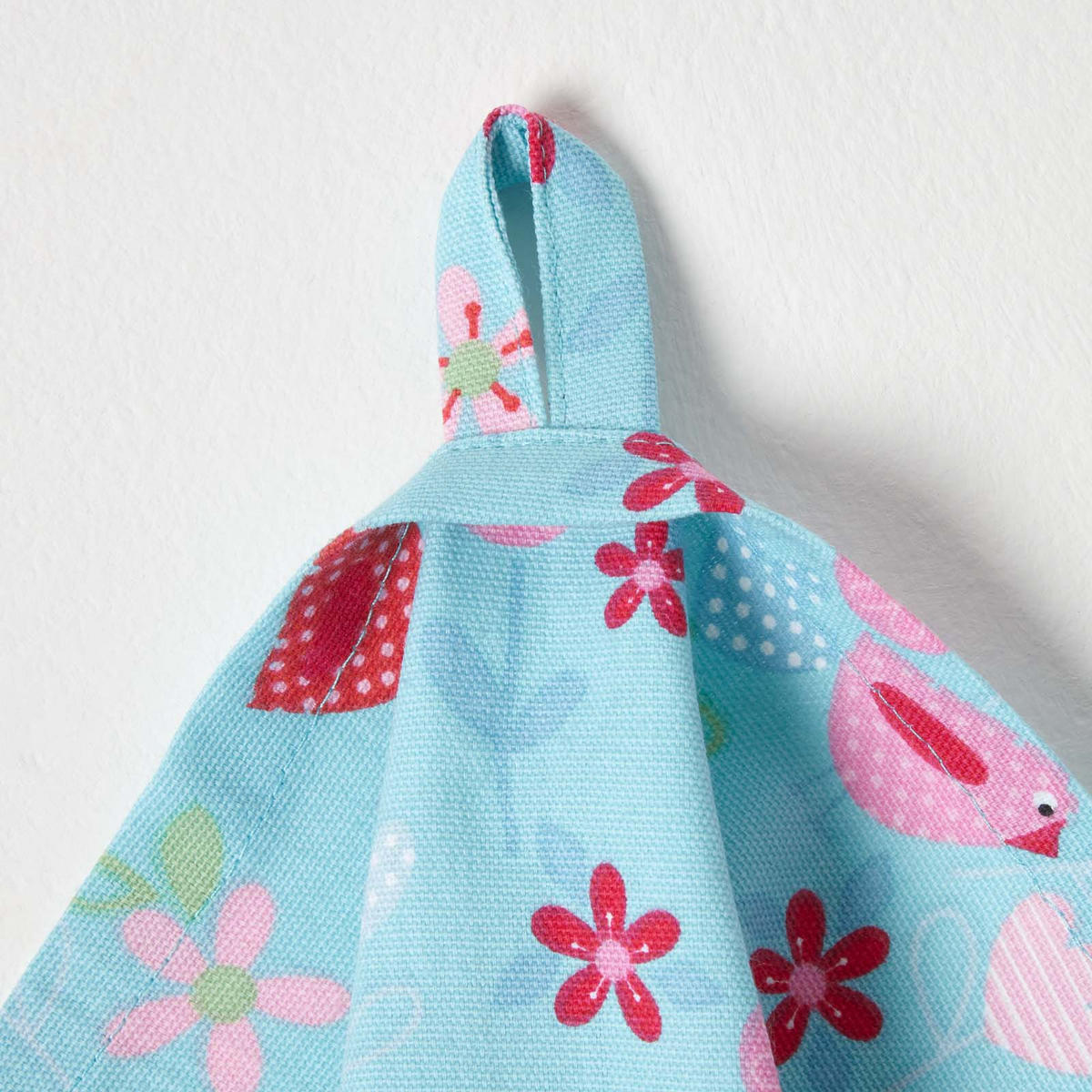 GESCHIRRTÜCHER Vögel & Blumen, 3er-Set, 100% Baumwolle - Blau, Textil (50/70cm) - Homescapes