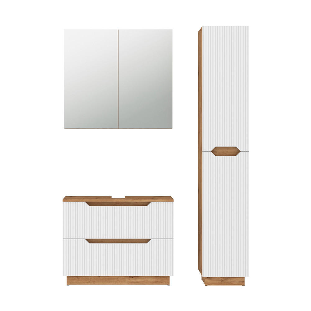 BADRUMSMÖBELSET Lotta, Vit, 3 delar 62.5/80/32 cm